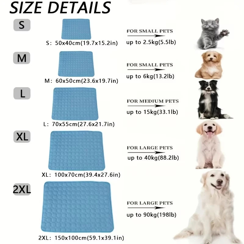 Pet Summer Cooling Ice Mat Breathable Washable Durable Rest Sofa Pad For Small Medium Large Dogs Cats Indoor Outdoor Vehicle Use
