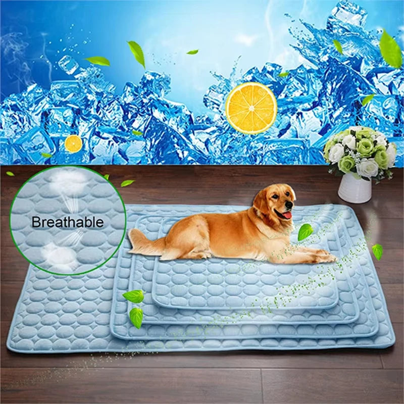 Pet Summer Cooling Ice Mat Breathable Washable Durable Rest Sofa Pad For Small Medium Large Dogs Cats Indoor Outdoor Vehicle Use