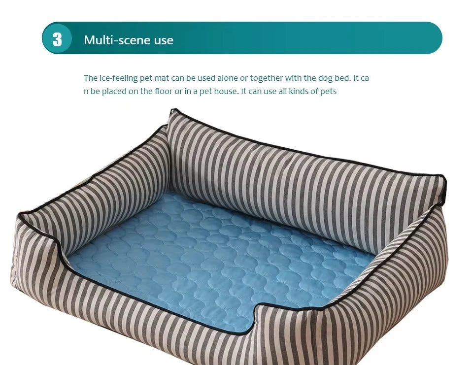Pet Summer Cooling Ice Mat Breathable Washable Durable Rest Sofa Pad For Small Medium Large Dogs Cats Indoor Outdoor Vehicle Use
