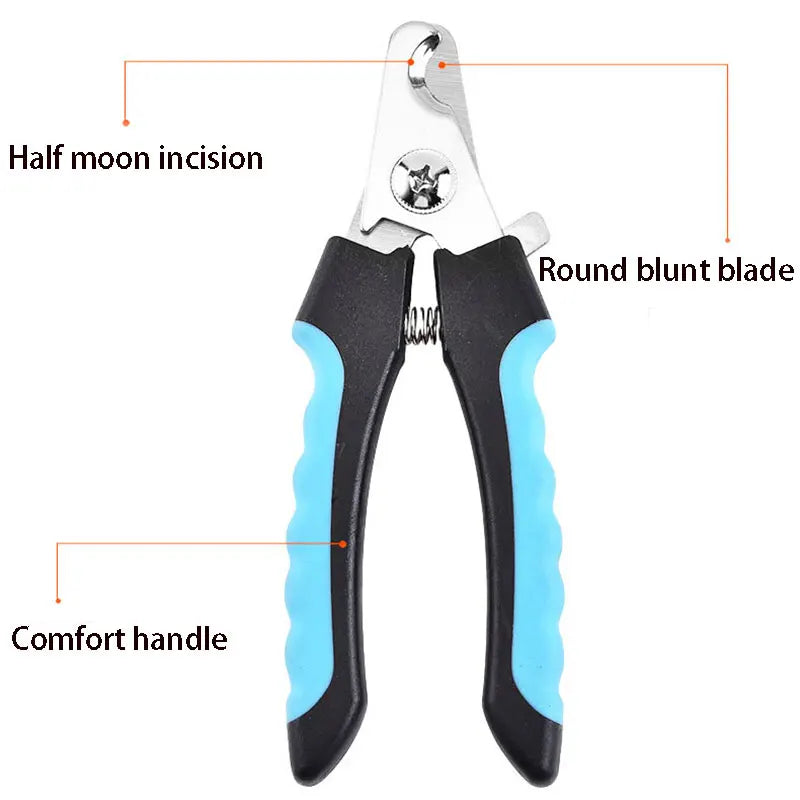 Pet Nail Clippers with Sickle Large Dog Nail Clippers Stainless Steel Grooming Scissors Nail Clippers Multifunctional Teddy Cat