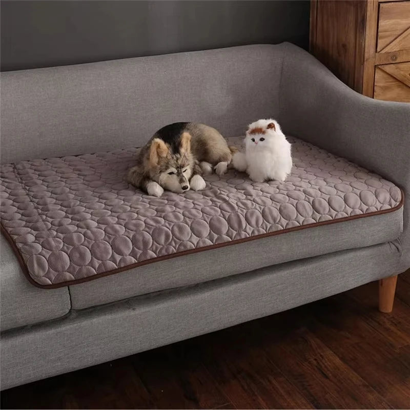 Pet Summer Cooling Ice Mat Breathable Washable Durable Rest Sofa Pad For Small Medium Large Dogs Cats Indoor Outdoor Vehicle Use