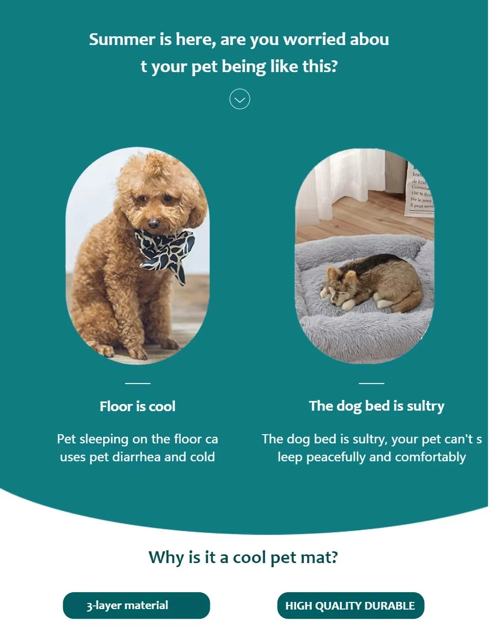 Pet Summer Cooling Ice Mat Breathable Washable Durable Rest Sofa Pad For Small Medium Large Dogs Cats Indoor Outdoor Vehicle Use