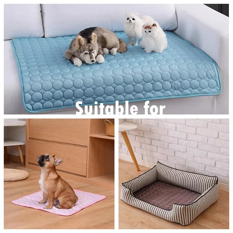 Pet Summer Cooling Ice Mat Breathable Washable Durable Rest Sofa Pad For Small Medium Large Dogs Cats Indoor Outdoor Vehicle Use