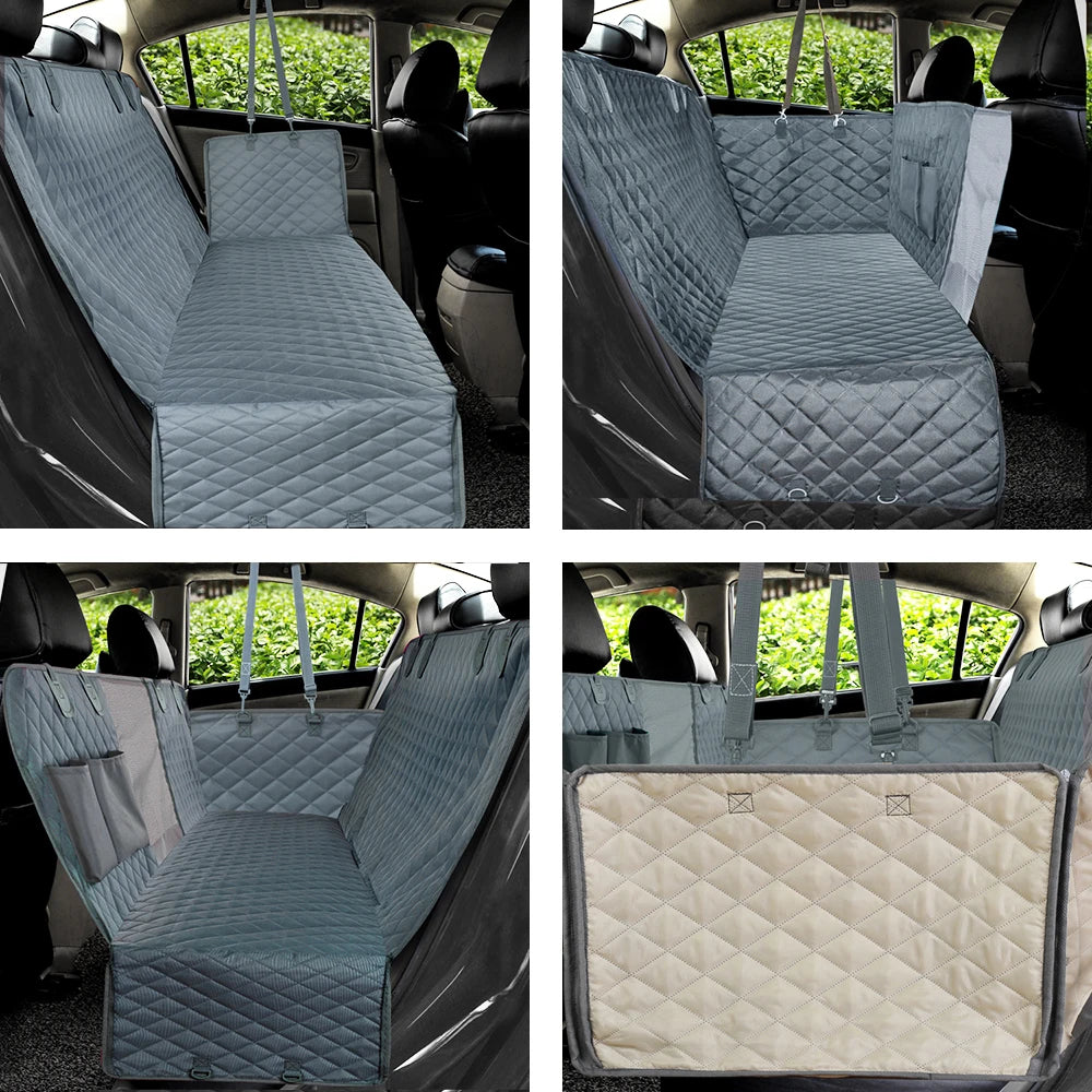 Dog Carriers Waterproof Rear Back Pet Dog Car Seat Cover Mats Hammock Protector with Safety Belt for Car and Large SUVs, Trucks