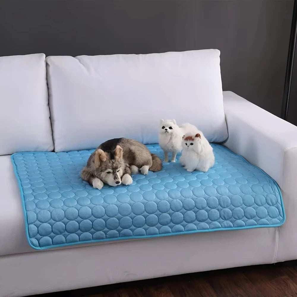 Pet Summer Cooling Ice Mat Breathable Washable Durable Rest Sofa Pad For Small Medium Large Dogs Cats Indoor Outdoor Vehicle Use