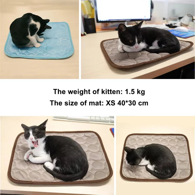 Pet Summer Cooling Ice Mat Breathable Washable Durable Rest Sofa Pad For Small Medium Large Dogs Cats Indoor Outdoor Vehicle Use