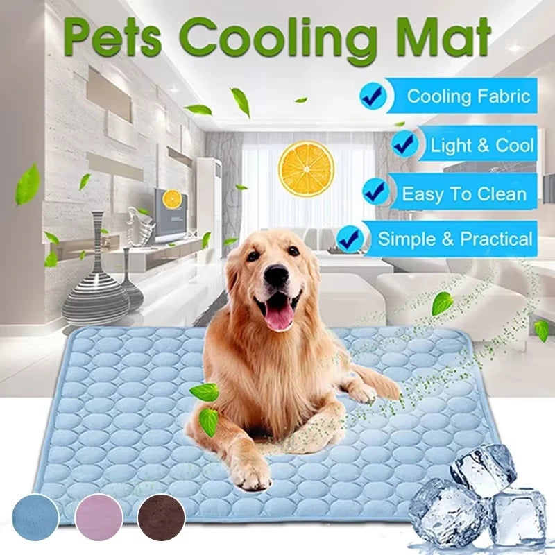 Pet Summer Cooling Ice Mat Breathable Washable Durable Rest Sofa Pad For Small Medium Large Dogs Cats Indoor Outdoor Vehicle Use