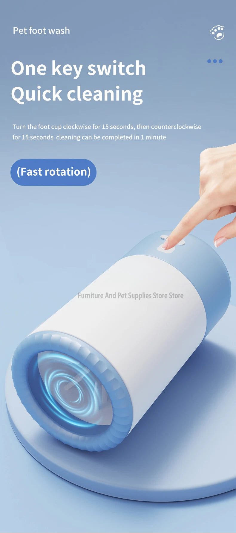 Pet Foot Washing Machine Electric Pet Paw Cleaner Automatic Dog Quick Cleaner Pet Paw Portable Low Noise Waterproof Foot Cup