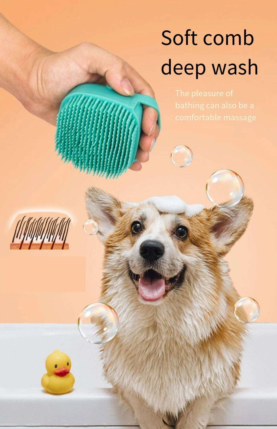 Pet Bathing Brush Soft Silicone Massager Shower Gel Bathing Brush Clean Tools Comb Gloves Dog Cat Grooming Supplies Accessories
