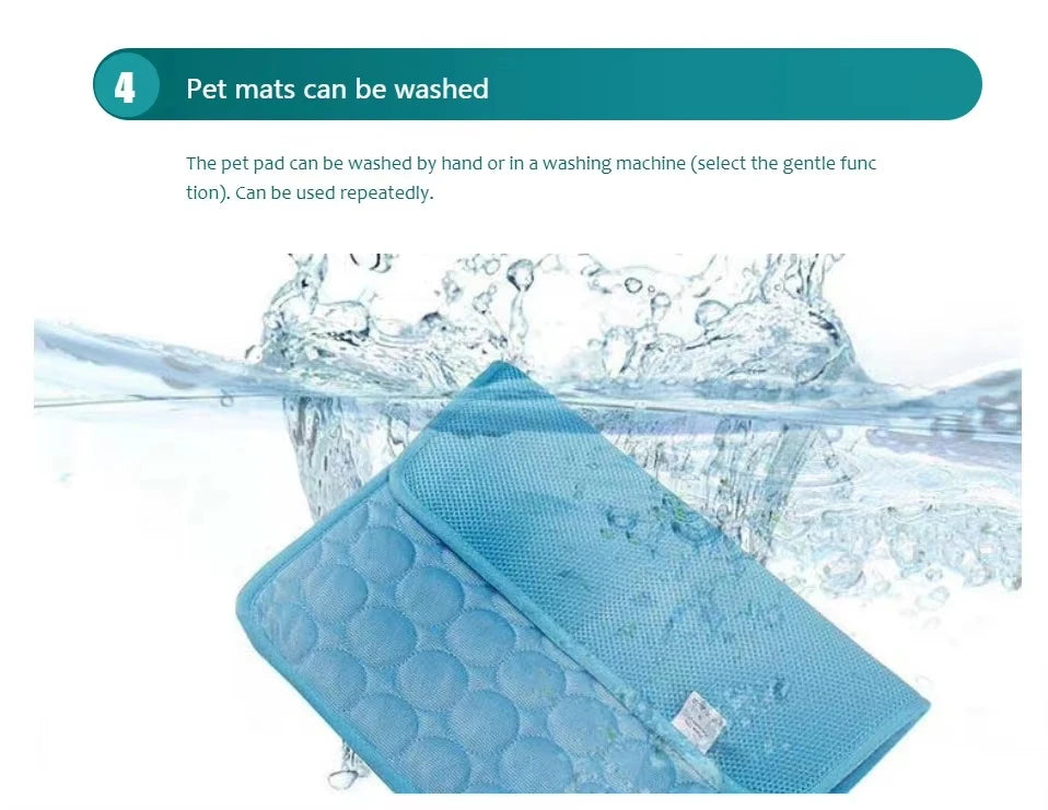 Pet Summer Cooling Ice Mat Breathable Washable Durable Rest Sofa Pad For Small Medium Large Dogs Cats Indoor Outdoor Vehicle Use