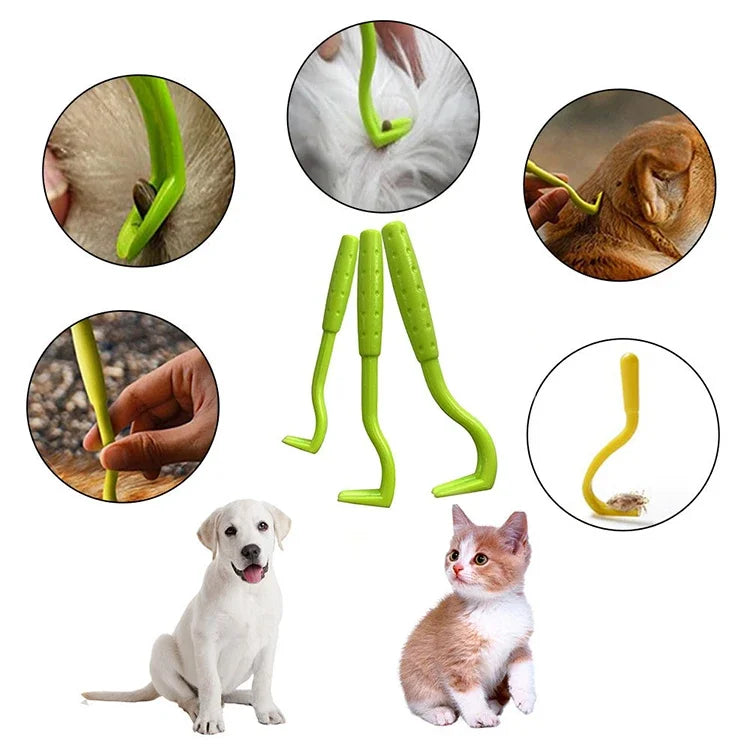 3Pack Flea Remover Hook Tick Remover Tweezer Tick Pull Pet Cat Dog Tick Clamp Accessaries Pet Mite Flea Extractor Dog Accessarie