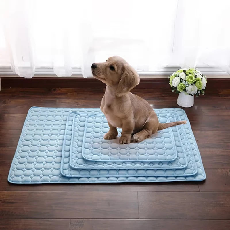 Pet Summer Cooling Ice Mat Breathable Washable Durable Rest Sofa Pad For Small Medium Large Dogs Cats Indoor Outdoor Vehicle Use